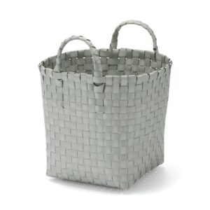 Recycled Polypropylene Strap Weave Basket - Gray - Small (dia. 9.8 x H7.9)