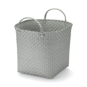Recycled Polypropylene Strap Weave Basket - Gray - Large (dia. 15.7 x H12.6)