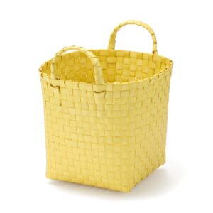 Recycled Polypropylene Strap Weave Basket - Yellow - Small (dia. 9.8 x H7.9)