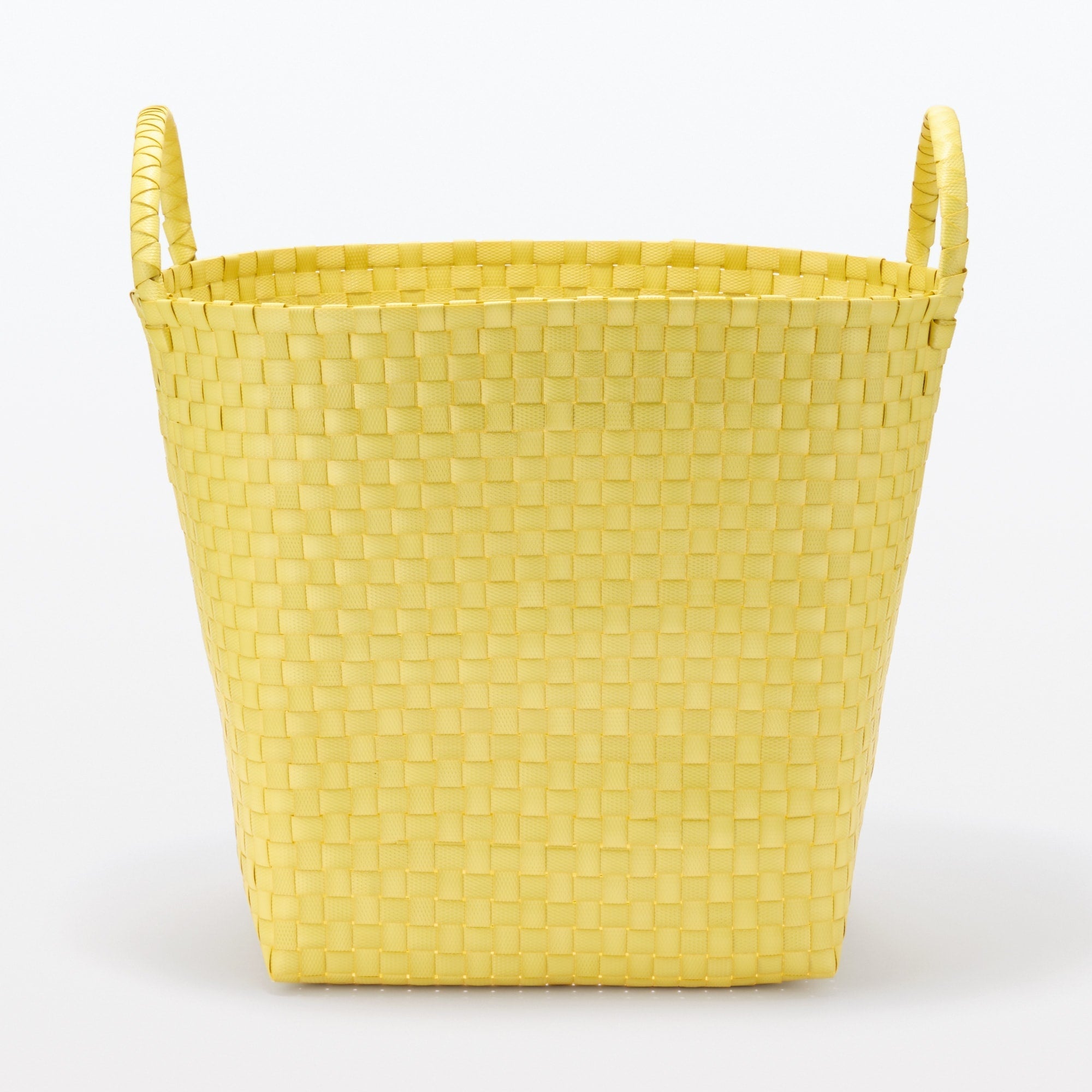 Recycled Polypropylene Strap Weave Basket - Yellow - Large (Dia. 15.7 x H12.6) - Image 4