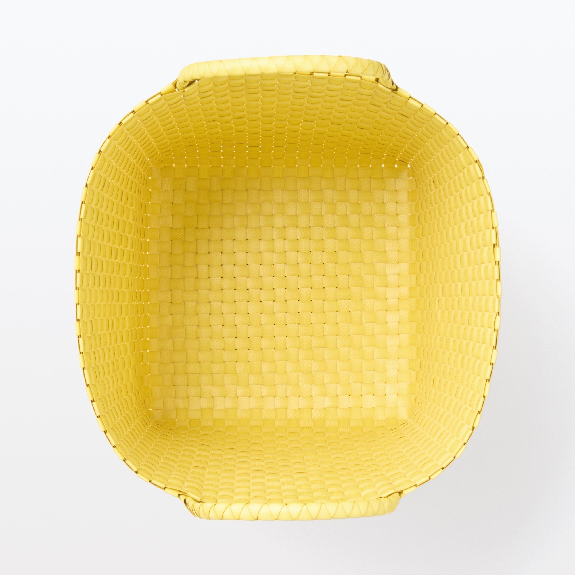 Recycled Polypropylene Strap Weave Basket - Yellow - Large (Dia. 15.7 x H12.6) - Image 5