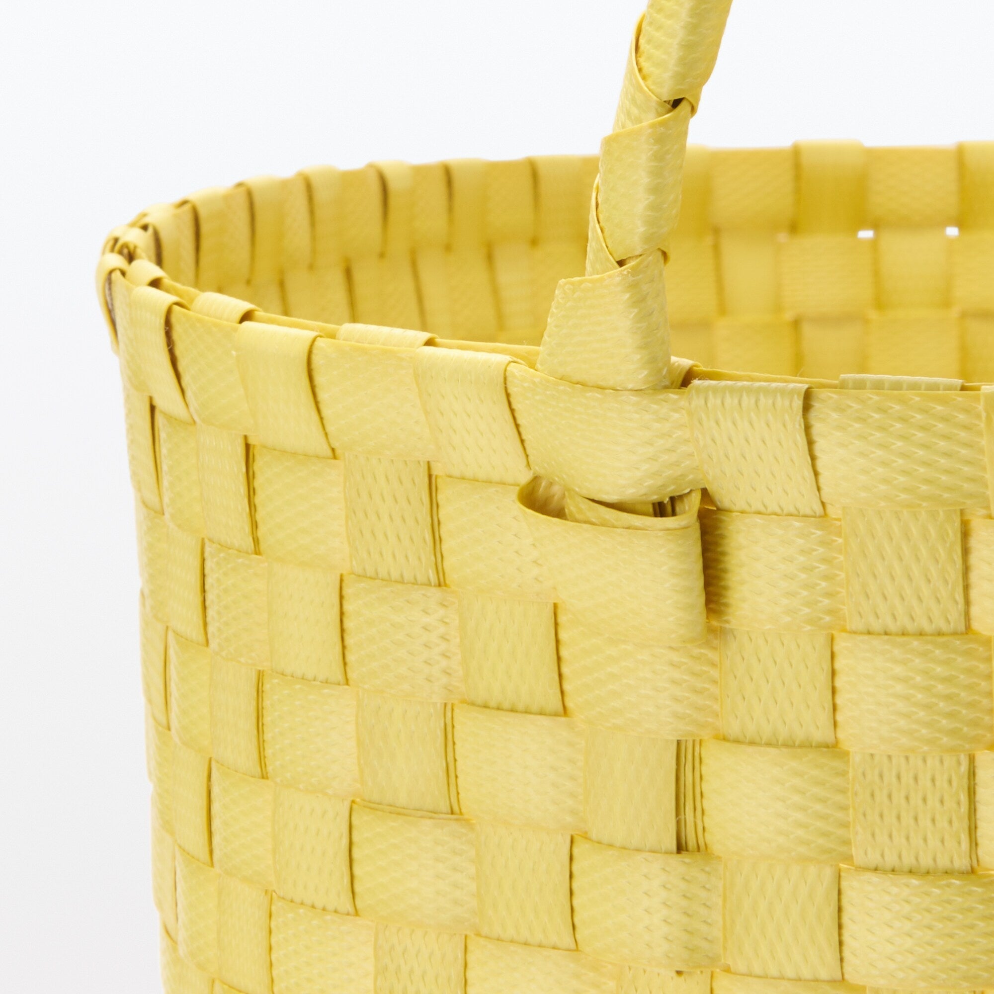 Recycled Polypropylene Strap Weave Basket - Yellow - Large (Dia. 15.7 x H12.6) - Image 6