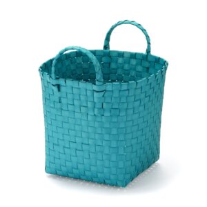 Recycled Polypropylene Strap Weave Basket - Blue - Small (dia. 9.8 x H7.9)