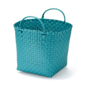 Recycled Polypropylene Strap Weave Basket - Blue - Medium (dia. 13 x H9.8)