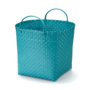 Recycled Polypropylene Strap Weave Basket - Blue - Large (dia. 15.7 x H12.6)