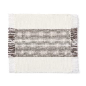 Indian Cotton Rib Coaster - Off White