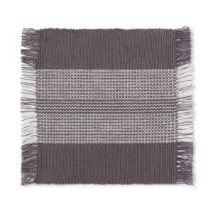 Indian Cotton Rib Coaster - Charcoal Grey