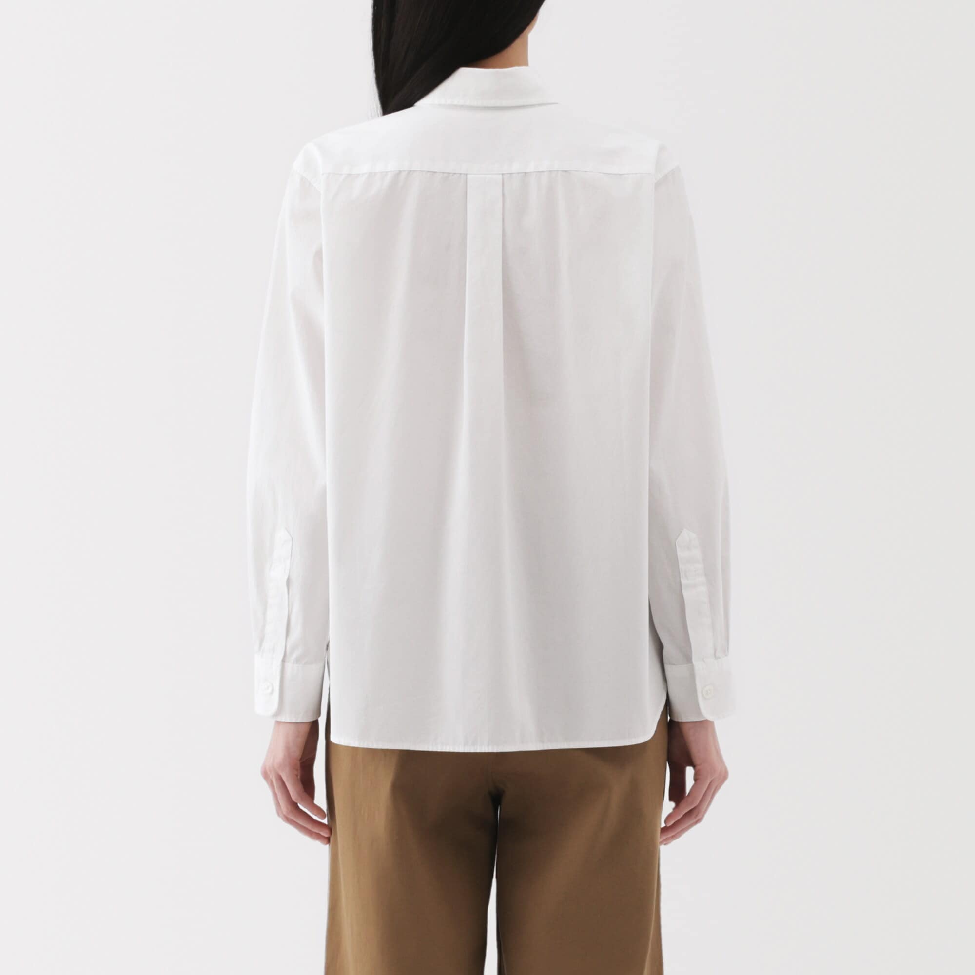 Women's Washed Broadcloth Regular Collar Long Sleeve Shirt - Image 6