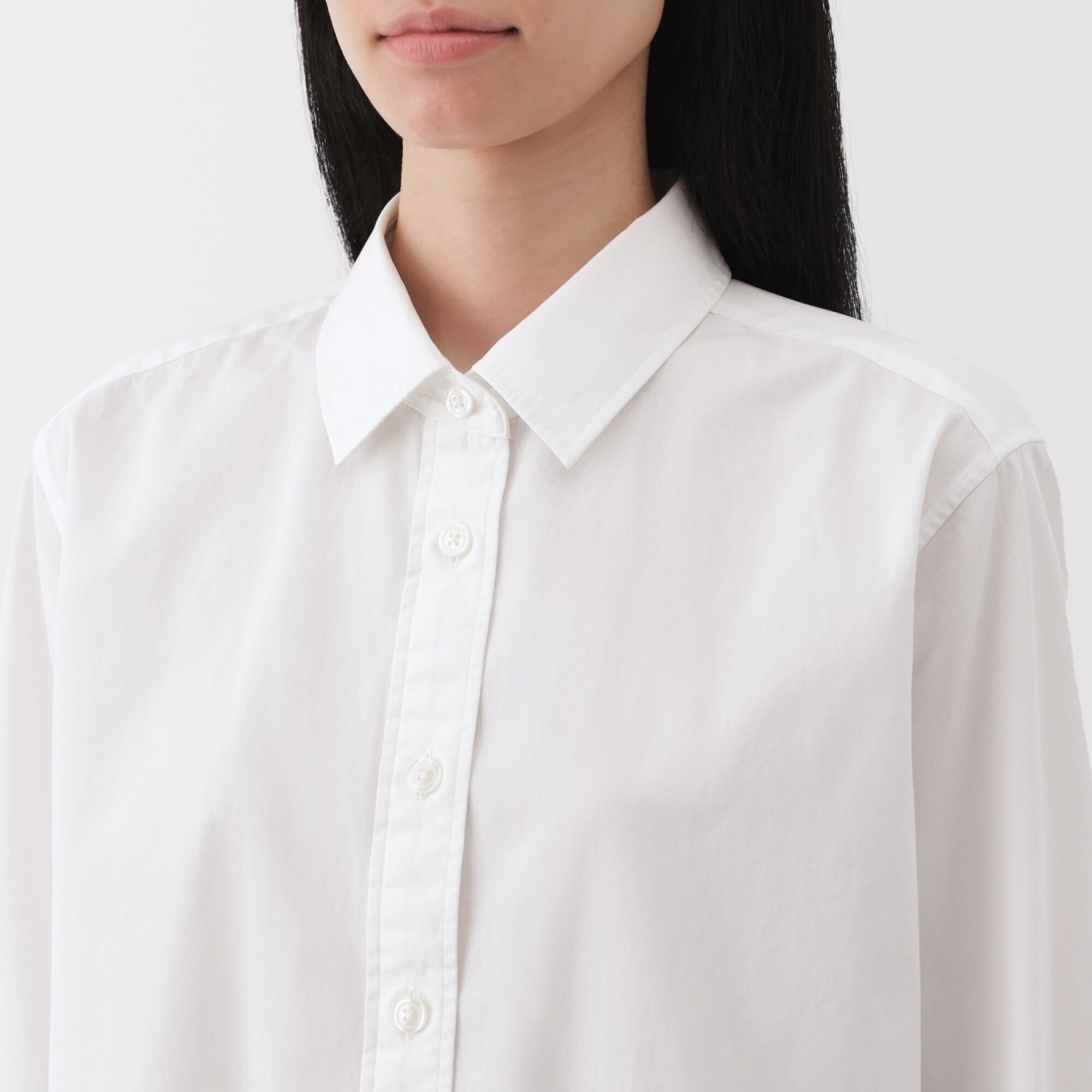 Women's Washed Broadcloth Regular Collar Long Sleeve Shirt - Image 7