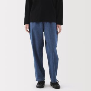 Washed Denim Easy Tapered Pants