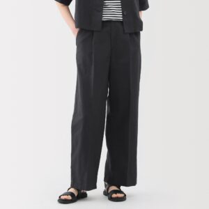 Women's Hemp Blend Twill Darted Wide Pants