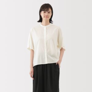 Lyocell Blend Half-Sleeve Blouse