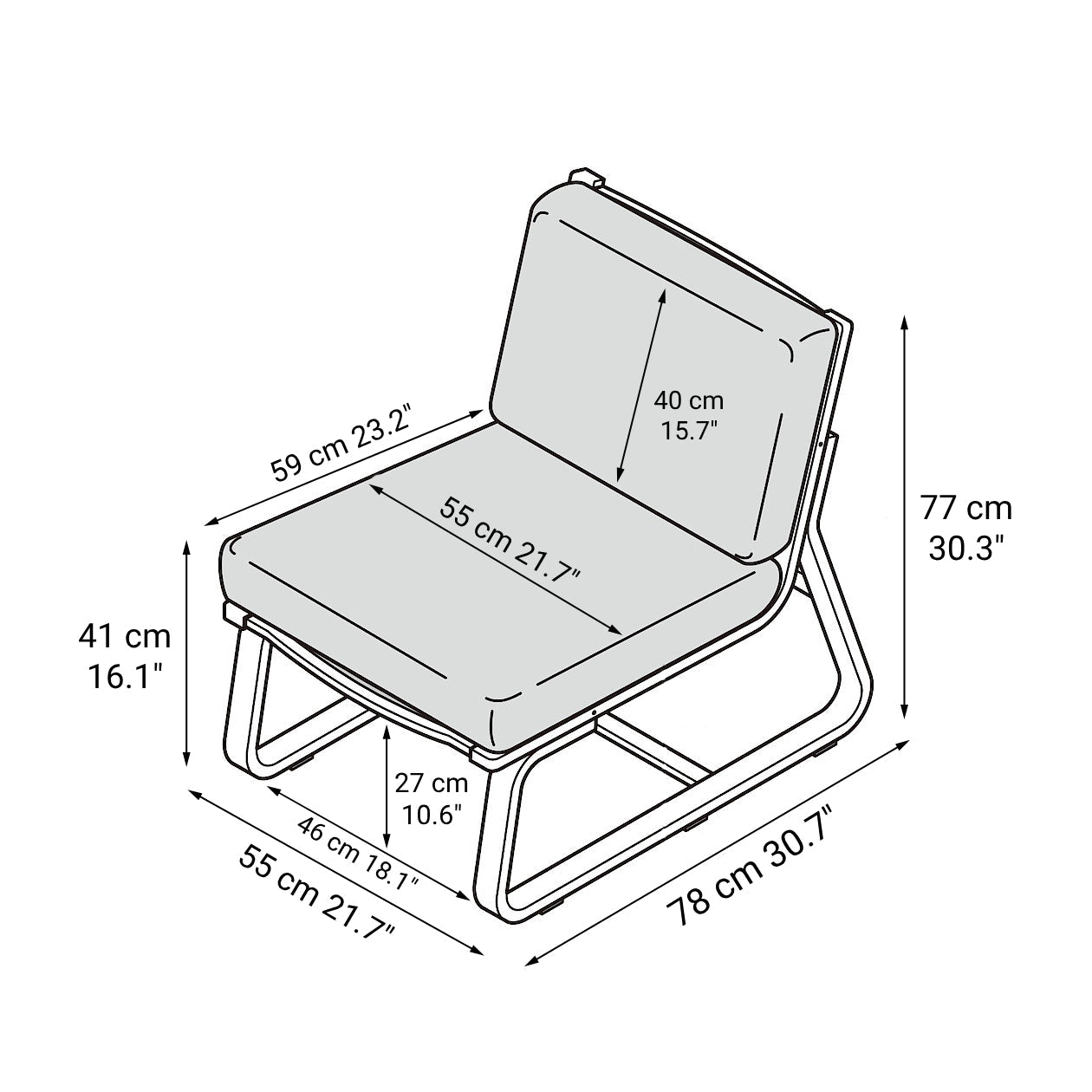 Living Dining Sofa Chair - Walnut (Cover Sold Separately) - Image 6